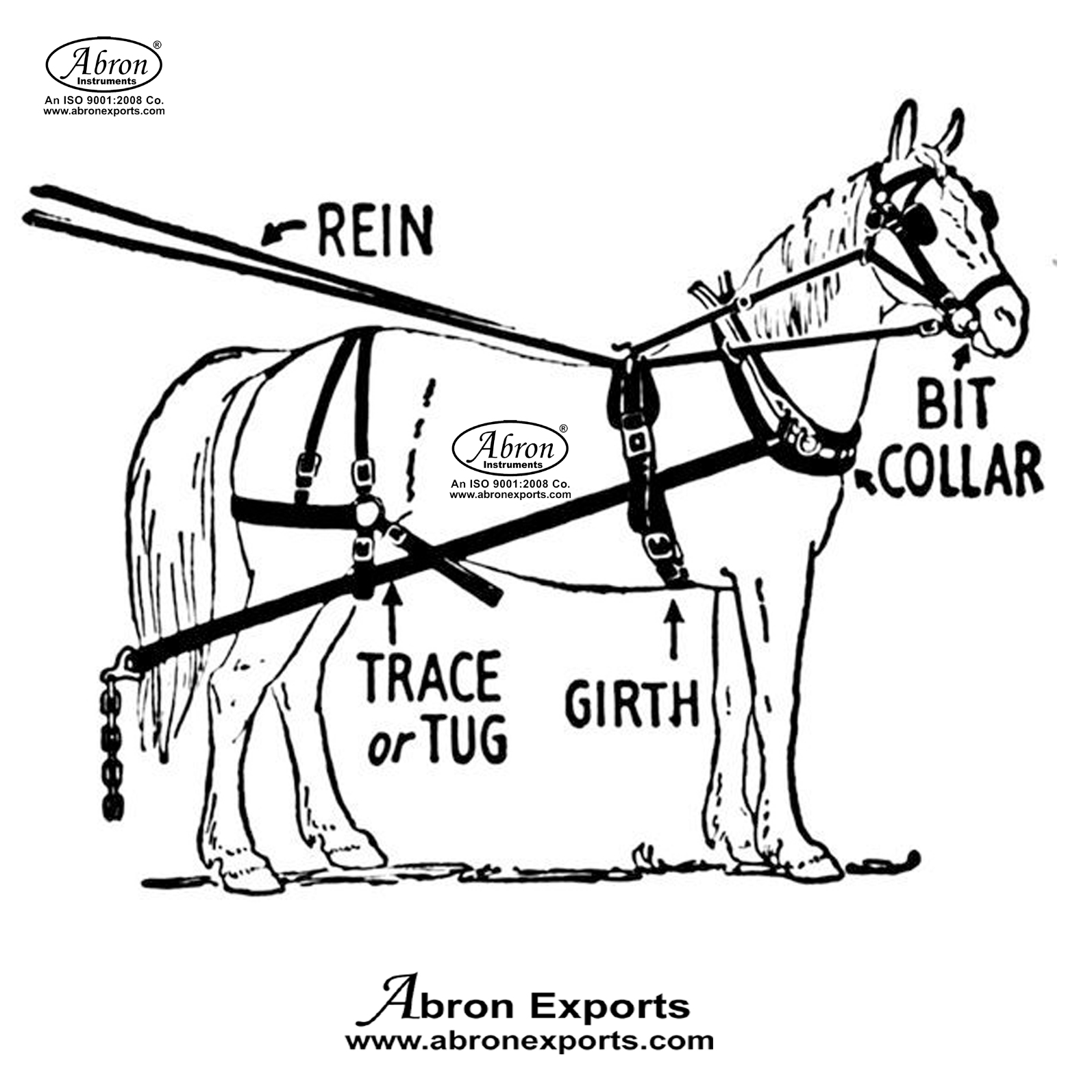 Horse Complete Harness Tack Made of Leather to pull a Cart AG-5105A